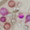King Of Christmas Sweet 30-Piece Glass Ornament Set (Pink - Purple) Limited Edition- Ornaments|30 Pack