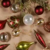 King Of Christmas Traditional 30-Piece Glass Ornament Set (Red - Green) Limited Edition- 30 Pack|Ornaments