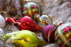 King Of Christmas Traditional 30-Piece Glass Ornament Set (Red - Green) Limited Edition- 30 Pack|Ornaments