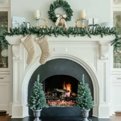 King Of Christmas Tribeca Spruce Blue Collection 4-Piece Set With Warm White LED Lights (Battery Operated)- Sets