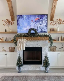 King Of Christmas Tribeca Spruce Blue Collection 4-Piece Set With Warm White LED Lights (Battery Operated)- Sets