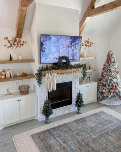 King Of Christmas Tribeca Spruce Blue Collection 4-Piece Set With Warm White LED Lights (Battery Operated)- Sets