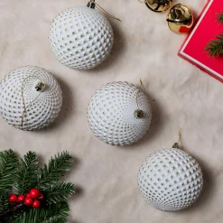 King Of Christmas White Diamond Ornament (4 Pack)- Ornaments|4 Pack