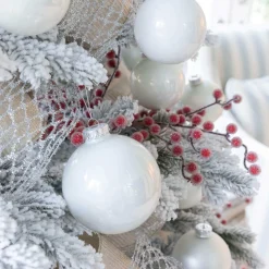 King Of Christmas White Essential Glass Ornaments (24 Pack)- 24 Pack|Ornaments