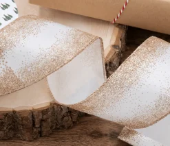 King Of Christmas White Glitter Ribbon (10 Yards)- Ribbon