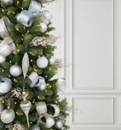 King Of Christmas White Glitter Ribbon (10 Yards)- Ribbon