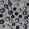 King Of Christmas Winter Wonderland 15-Piece Glass Ornament Set (Blue And Gray)- Ornaments|15 Pack