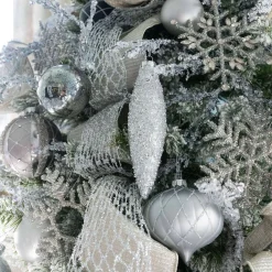 King Of Christmas Winter Wonderland 15-Piece Glass Ornament Set (Blue And Gray)- Ornaments|15 Pack