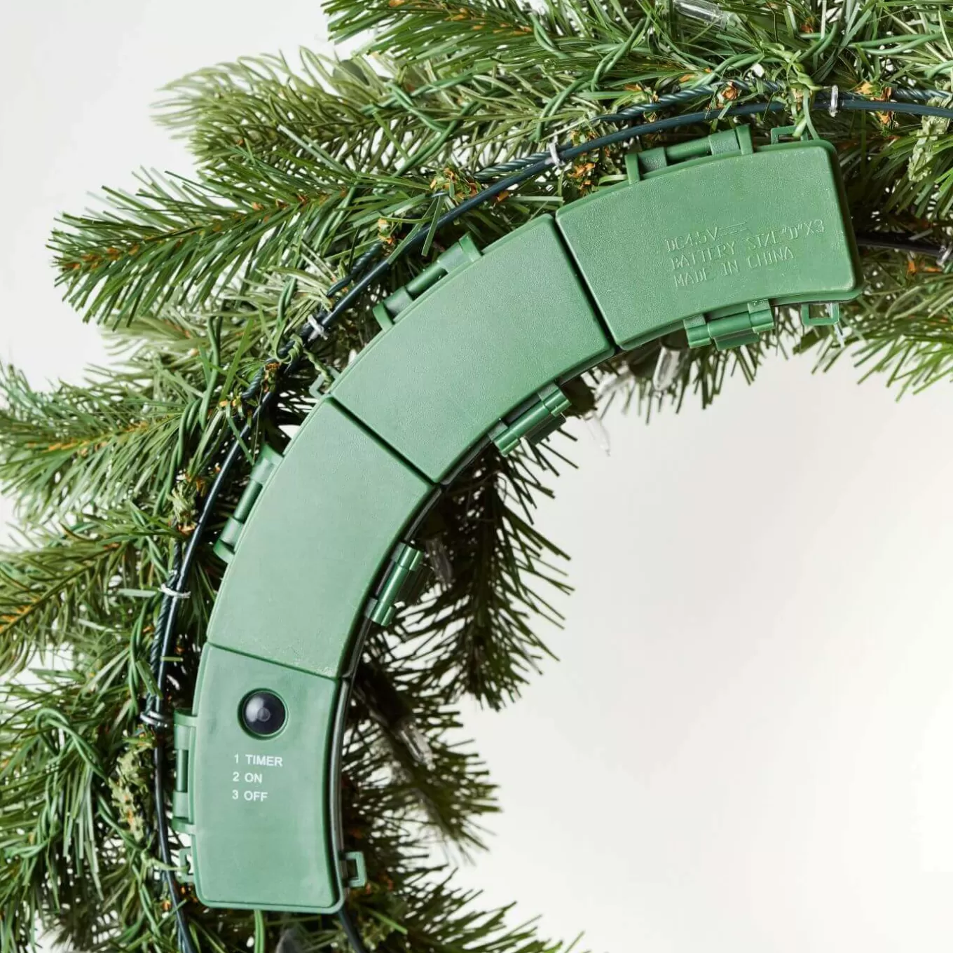 King Of Christmas 24" Cypress Spruce Wreath With Warm White LED Lights (Battery Operated)- Wreaths | Green