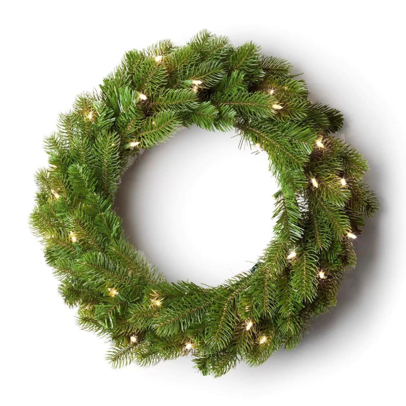 King Of Christmas 24" King Douglas Fir Wreath With Warm White LED Lights (Battery Operated)- Wreaths | 24 Inch