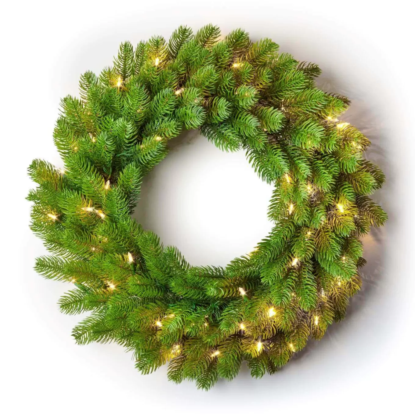 King Of Christmas 24" Royal Fir Wreath With Warm White LED Lights (Battery Operated)- Wreaths | Green