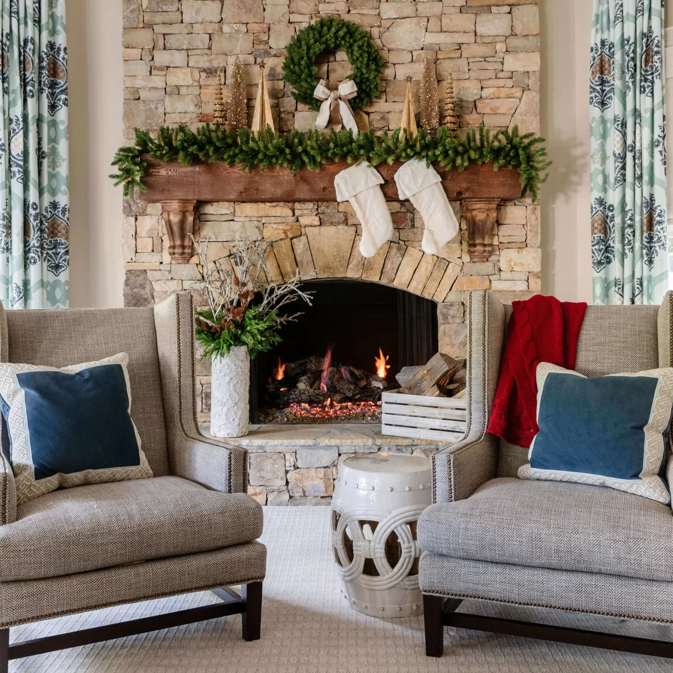 King Of Christmas 36" King Fraser Fir Wreath With Warm White LED Lights (Plug Operated)- Wreaths | Green