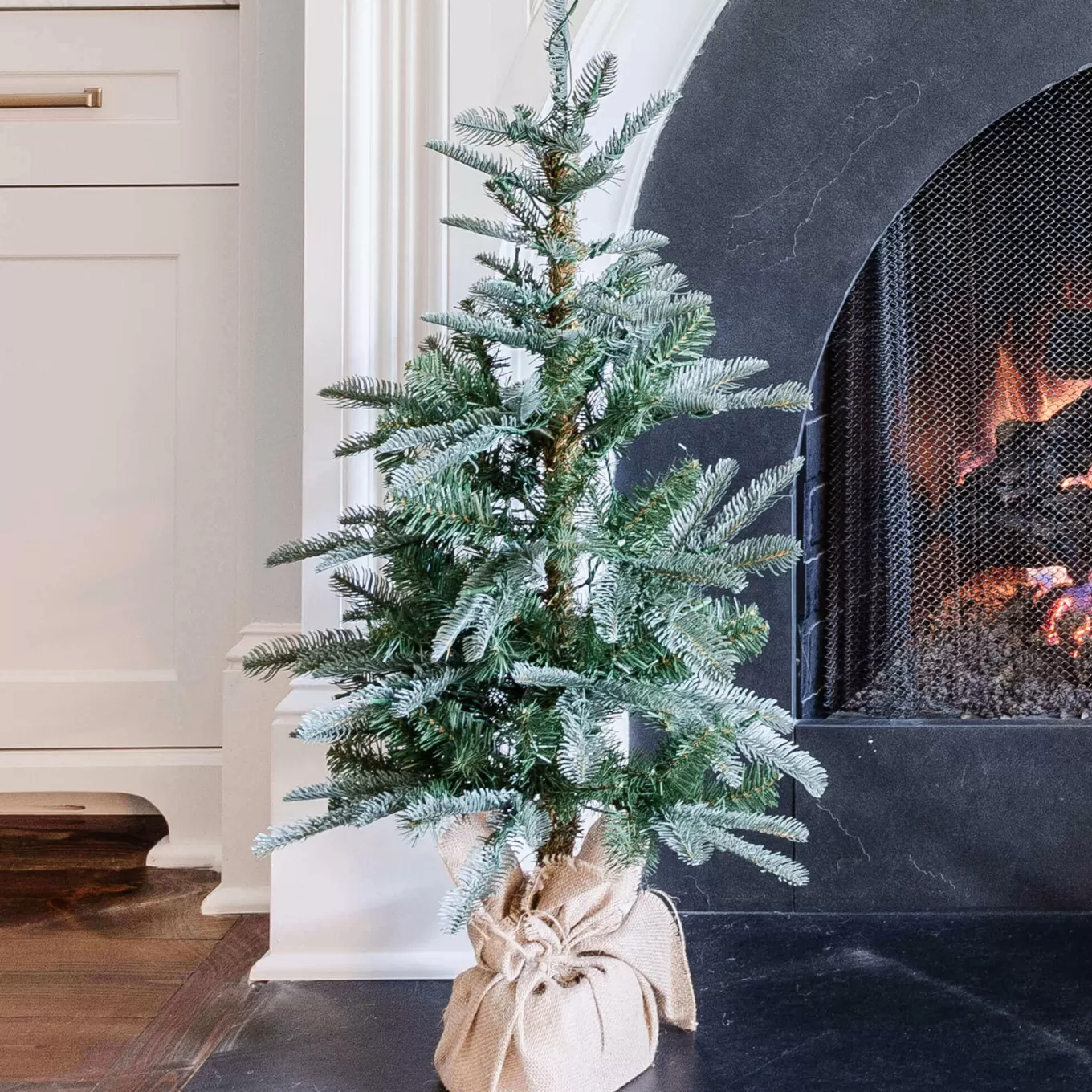 King Of Christmas 3' King Noble Fir Tabletop Tree With 70 Warm White LED Lights- 3 Foot | Tabletop