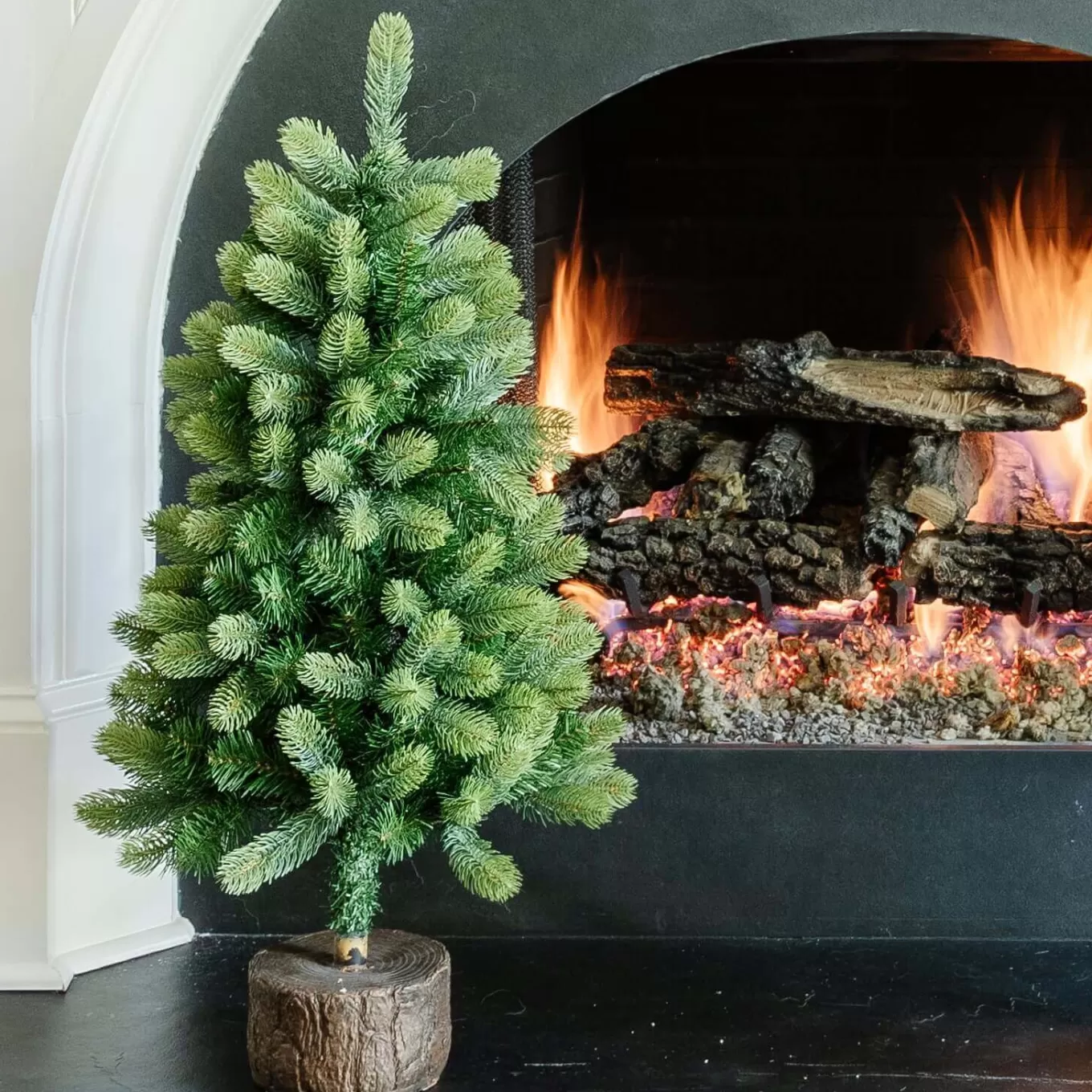 King Of Christmas 3' Royal Fir Tabletop Tree With 100 Warm White LED Lights- 3 Foot | Tabletop