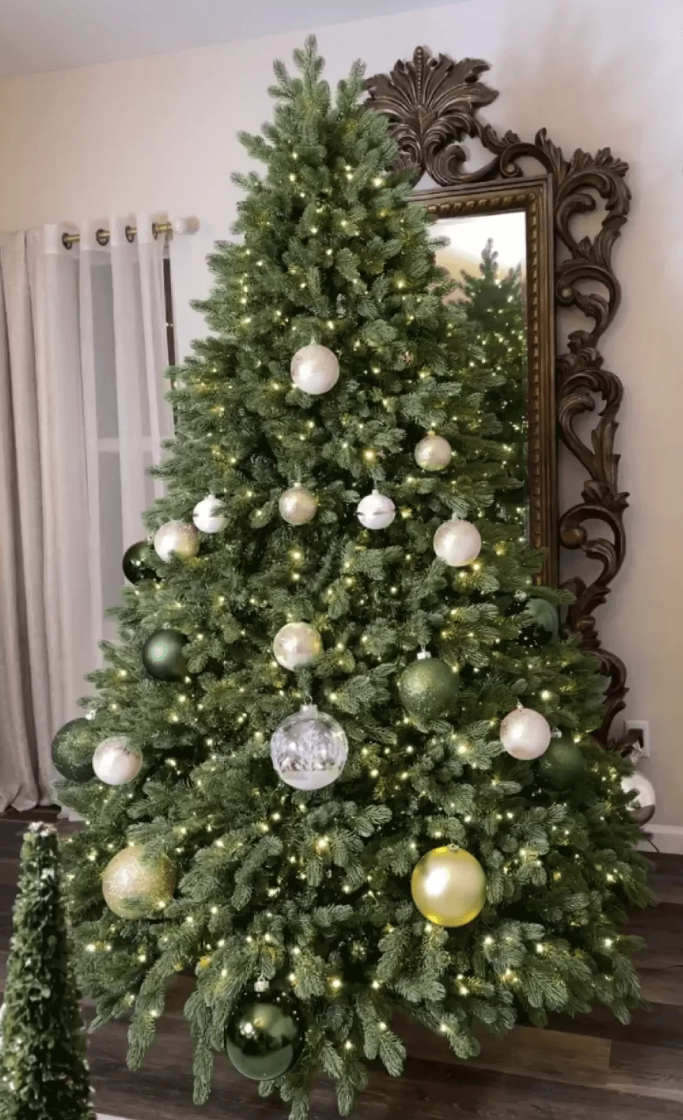King Of Christmas 6.5' Cypress Spruce Artificial Christmas Tree With 1000 Warm White & Multi-Color LED Lights- Realistic | Pre-Lit