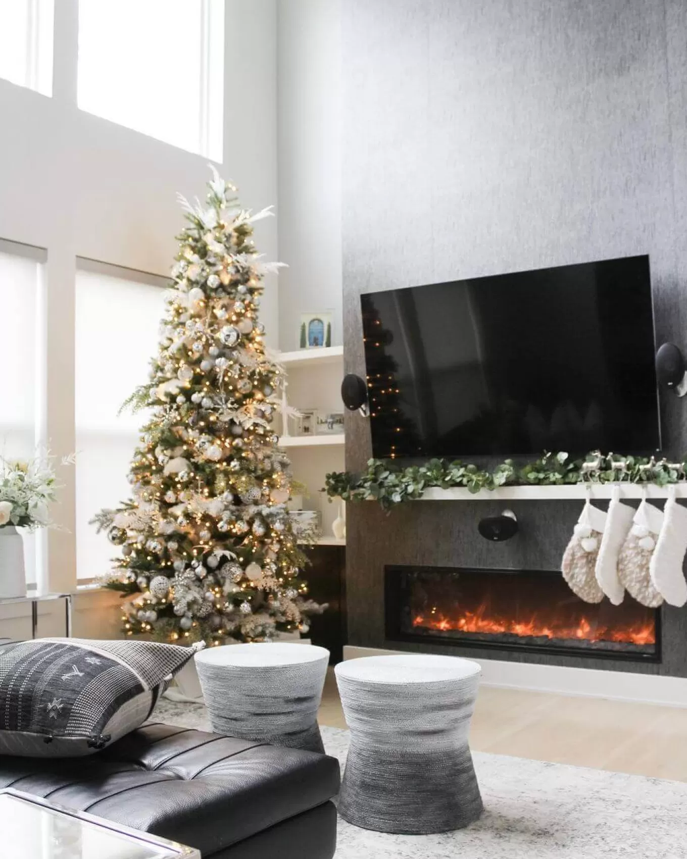 King Of Christmas 6.5' King Fraser Fir Slim Artificial Christmas Tree With 600 Warm White LED Lights- Realistic | Slim