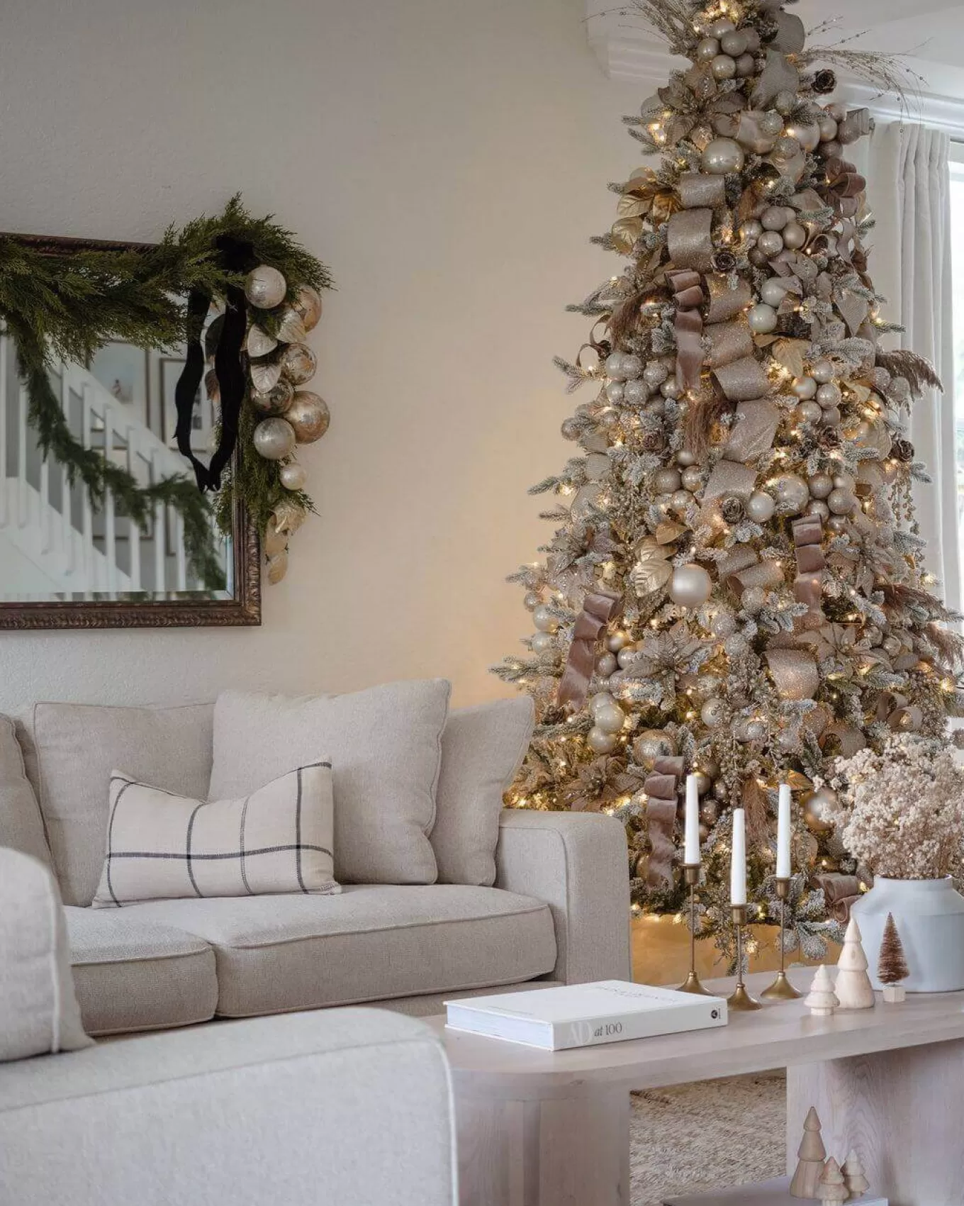 King Of Christmas 6.5' Queen Flock® Artificial Christmas Tree With 650 Warm White LED Lights- Realistic | Pre-Lit