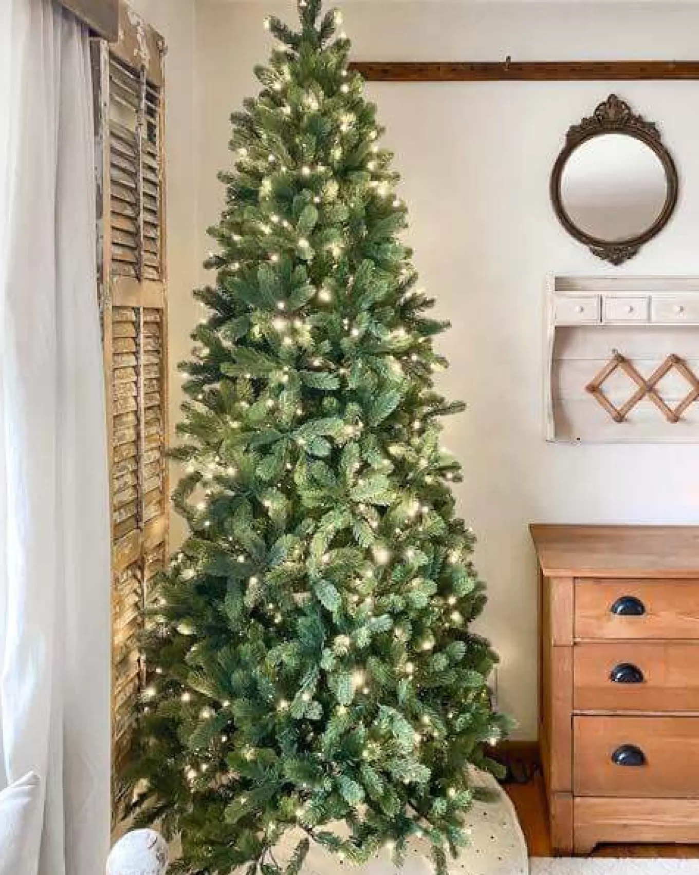 King Of Christmas 6.5' Royal Fir Slim Artificial Christmas Tree With 500 Warm White & Multi-Color LED Lights- Realistic | Slim