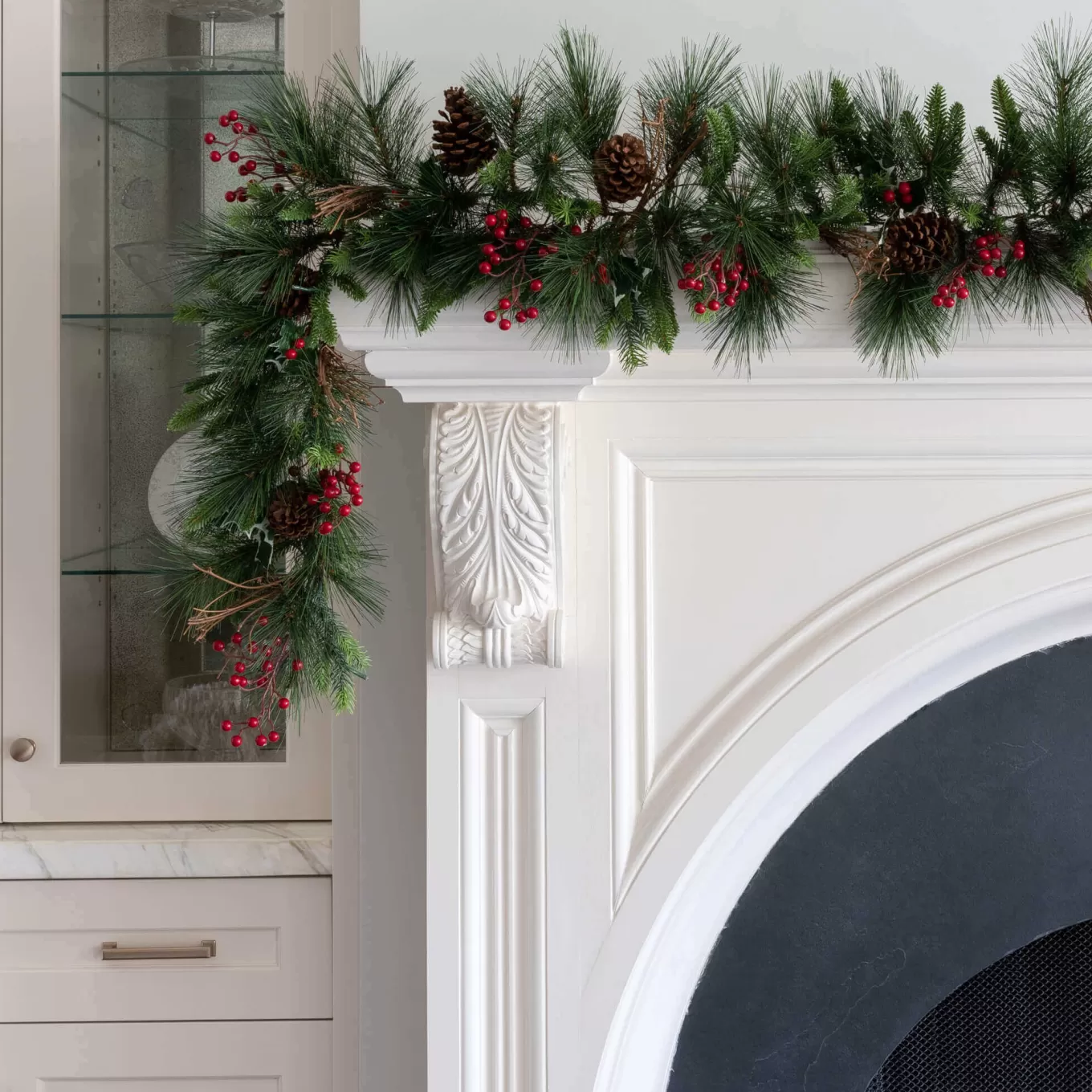 King Of Christmas 6' X 12" Redwood Garland With 70 Warm White LED Lights (Battery Operated)- Garlands