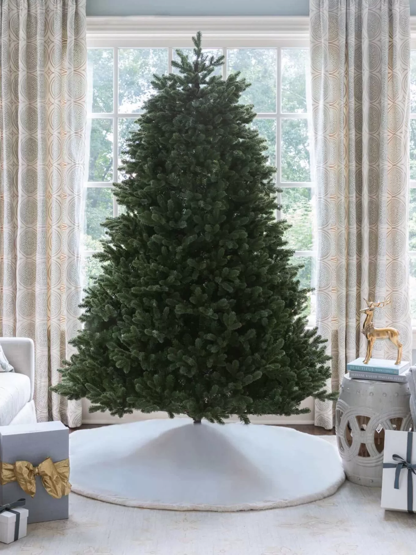 King Of Christmas 7.5' Aspen Fir Tree With 1400 Warm White & Multi-Color LED Lights- Realistic | Full