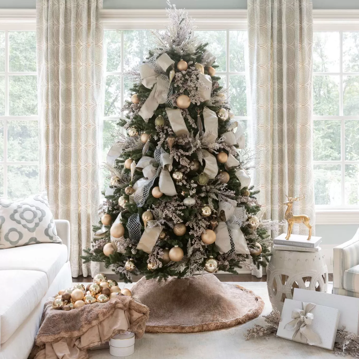 King Of Christmas 7.5' Aspen Fir Tree With 1400 Warm White & Multi-Color LED Lights- Realistic | Full