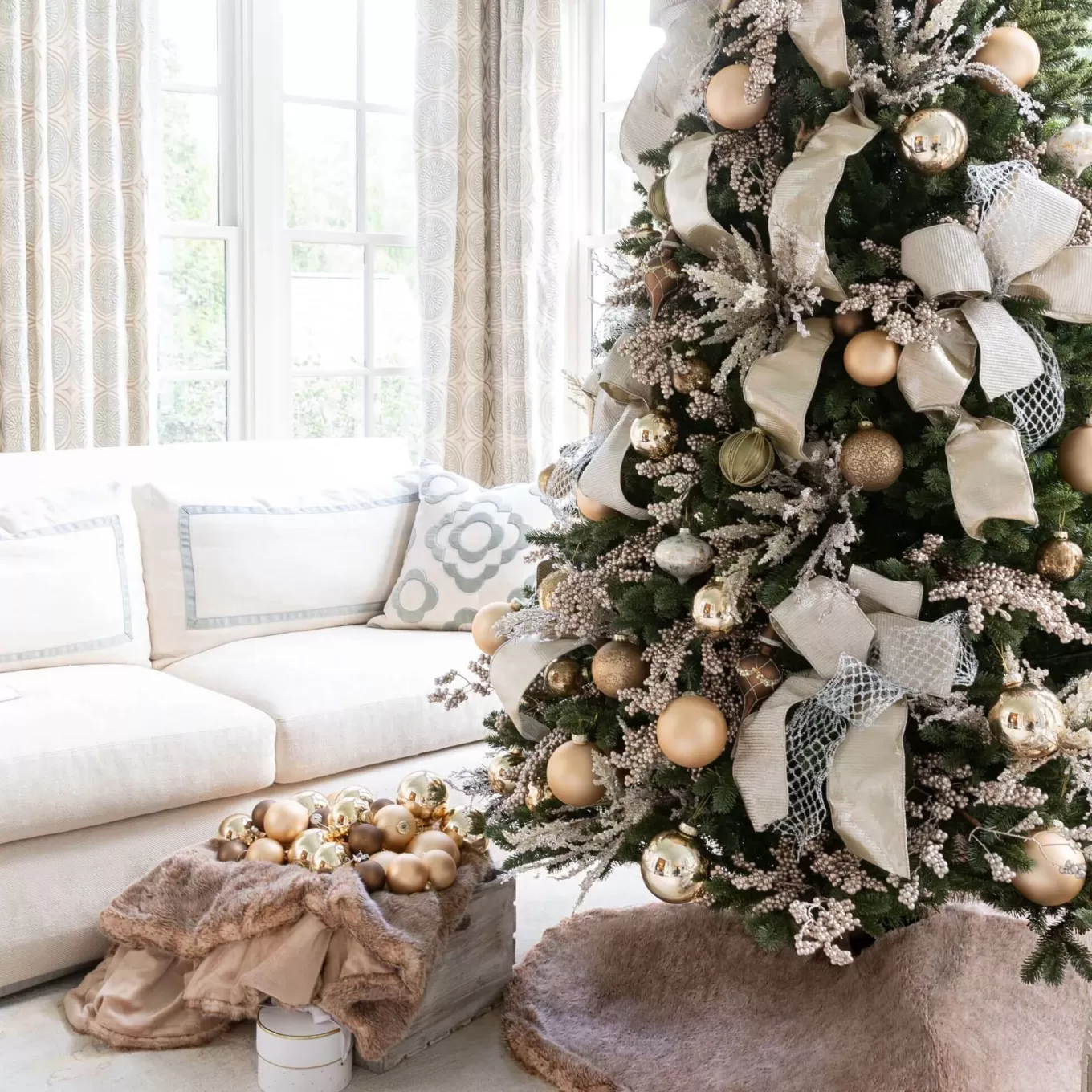 King Of Christmas 7.5' Aspen Fir Tree With 1400 Warm White & Multi-Color LED Lights- Realistic | Full