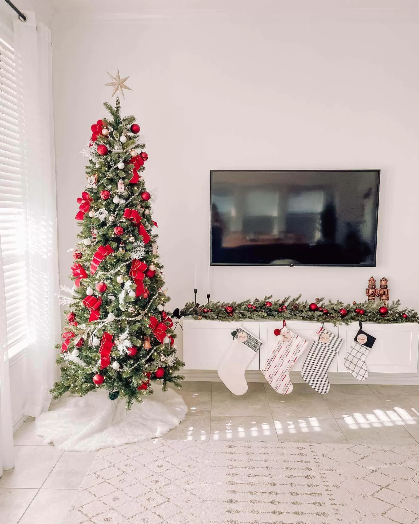 King Of Christmas 7.5' King Douglas Fir Slim Artificial Christmas Tree With 650 Warm White & Multi-Color LED Lights- Realistic | Slim