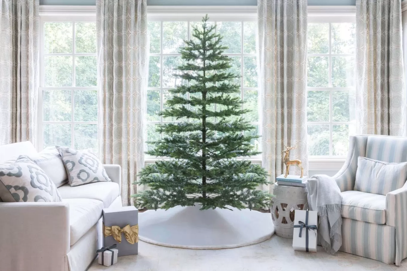 King Of Christmas 7.5' Rushmore Fir Artificial Christmas Tree 750 Warm White LED Lights- Realistic | Pre-Lit