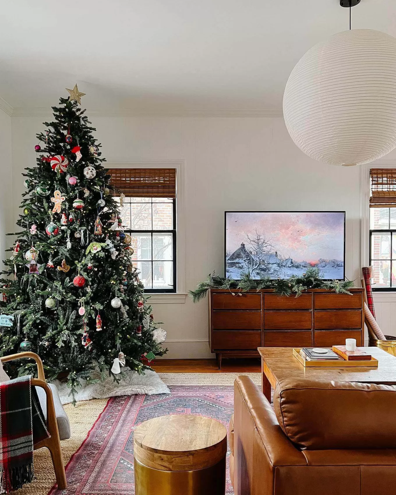 King Of Christmas 7.5' Scarlet Fir Artificial Christmas Tree With 800 Warm White LED Lights- Realistic | Full