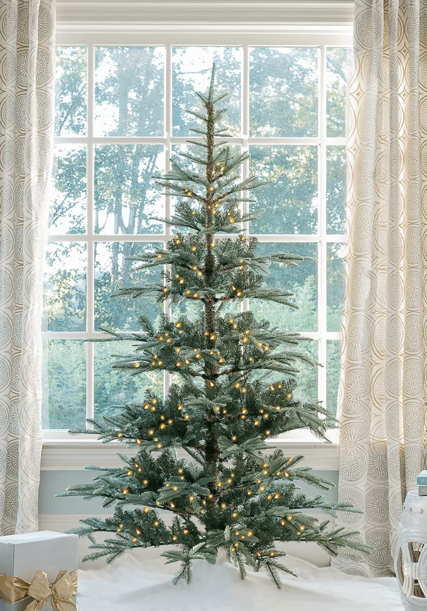 King Of Christmas 7' King Noble Fir Artificial Christmas Tree With 500 Warm White LED Lights- Realistic | Pre-Lit