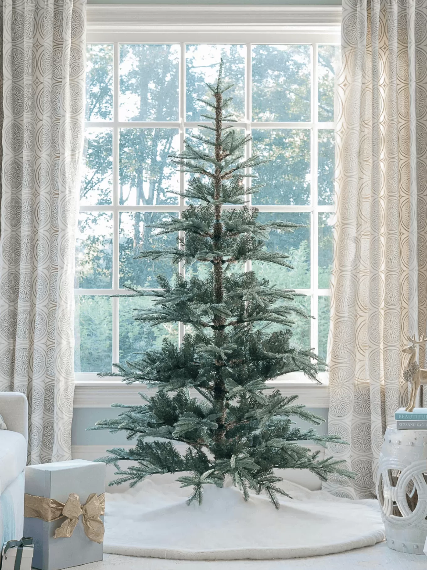King Of Christmas 7' King Noble Fir Artificial Christmas Tree With 500 Warm White LED Lights- Realistic | Pre-Lit