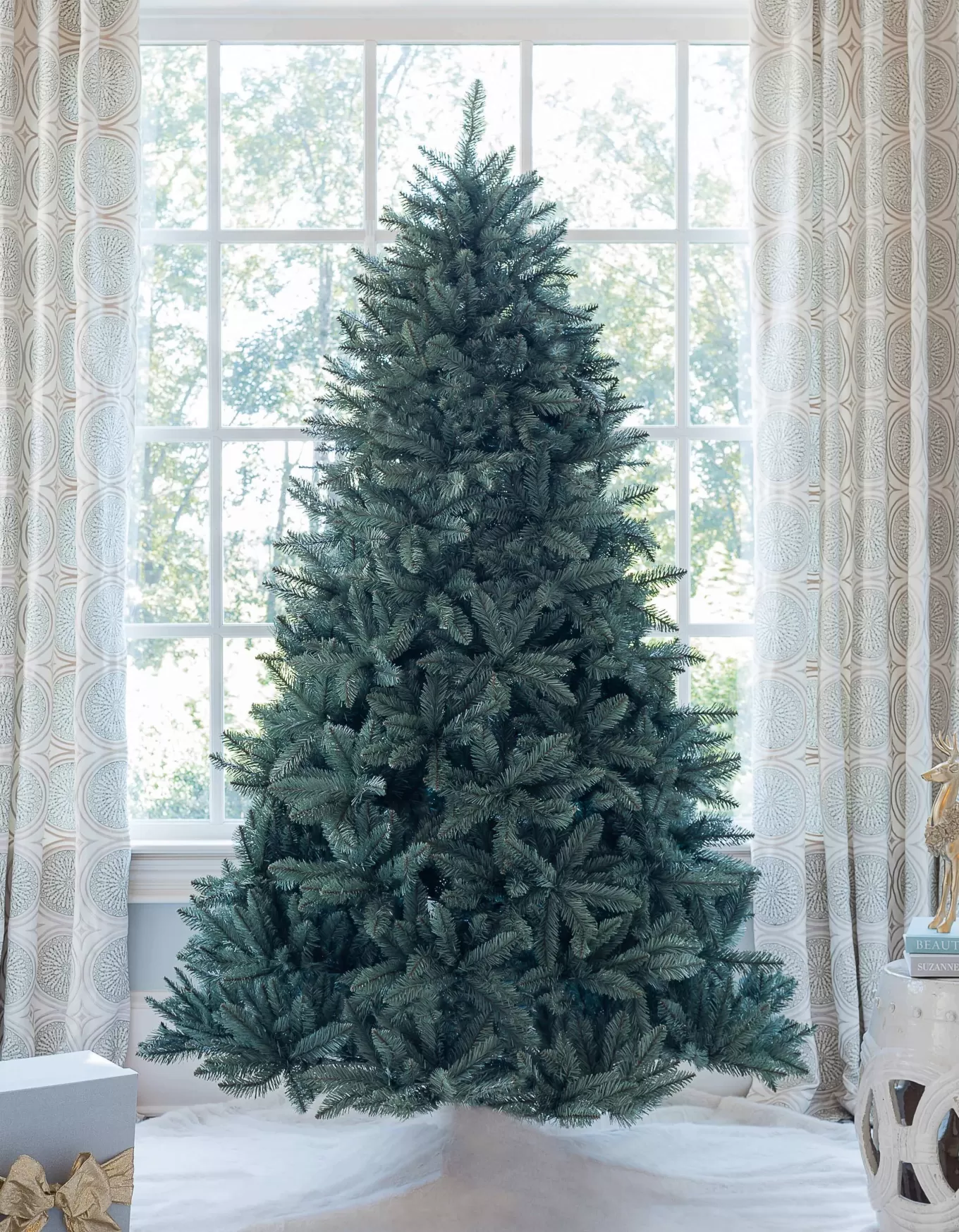 King Of Christmas 7' Tribeca Spruce Blue Artificial Christmas Tree Unlit- Classic | Unlit