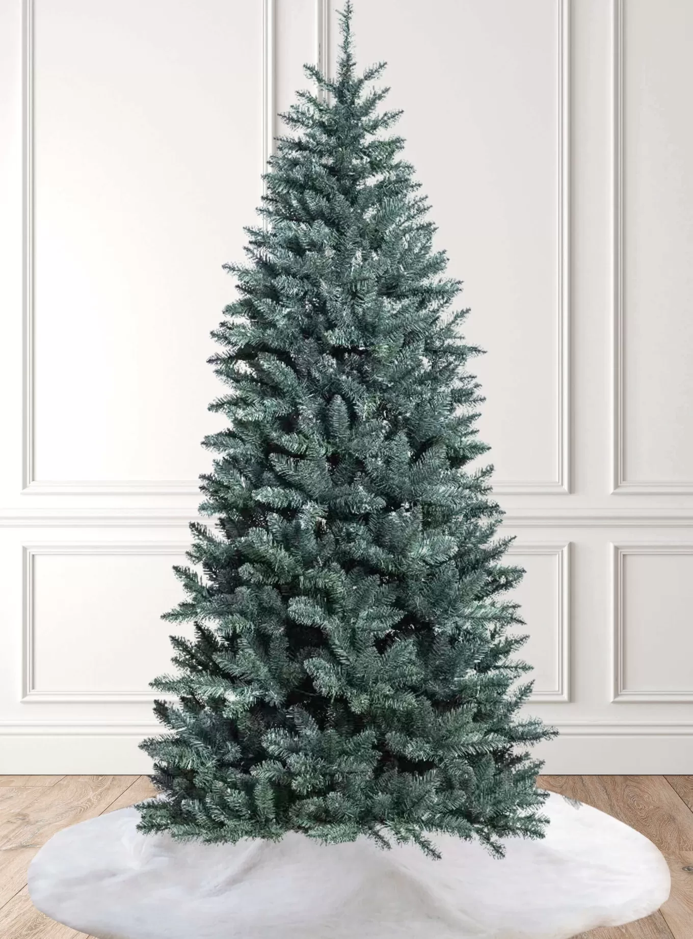 King Of Christmas 7' Tribeca Spruce Blue Slim Artificial Christmas Tree Unlit- Classic | Slim