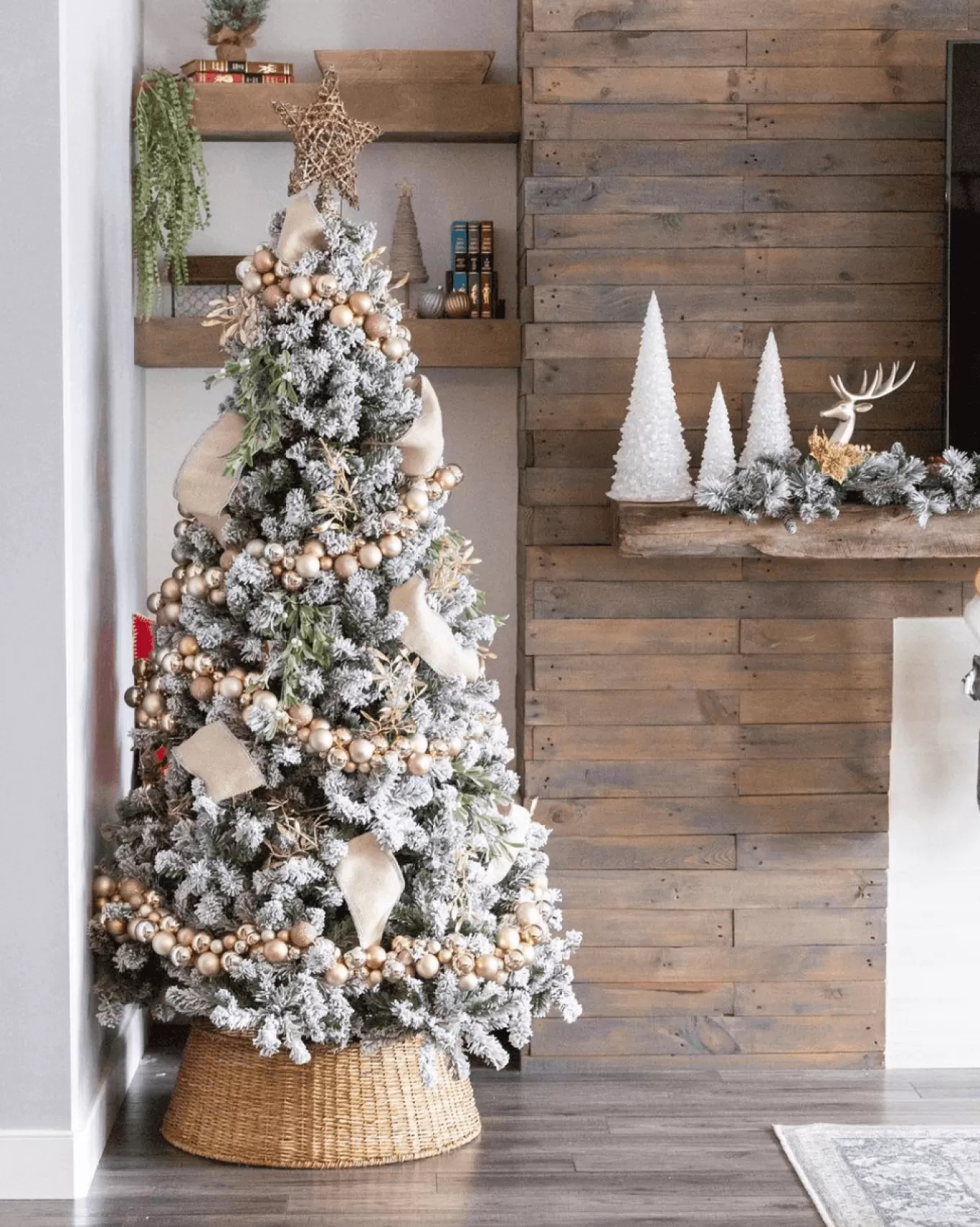 King Of Christmas 8' Prince Flock® Artificial Christmas Tree With 550 Warm White LED Lights- Classic | Pre-Lit