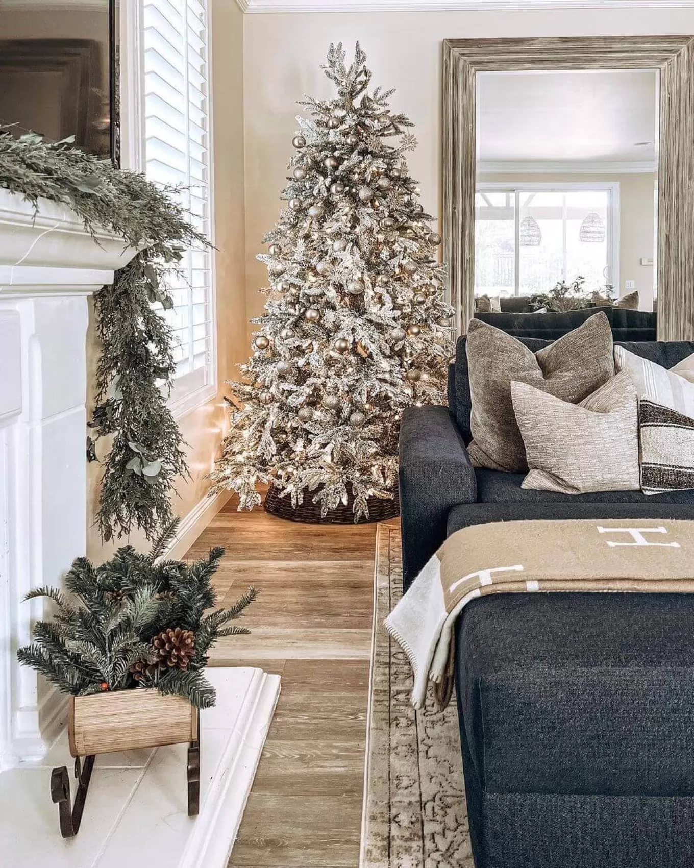 King Of Christmas 8' Queen Flock® Artificial Christmas Tree With 900 Warm White LED Lights- Realistic | Pre-Lit