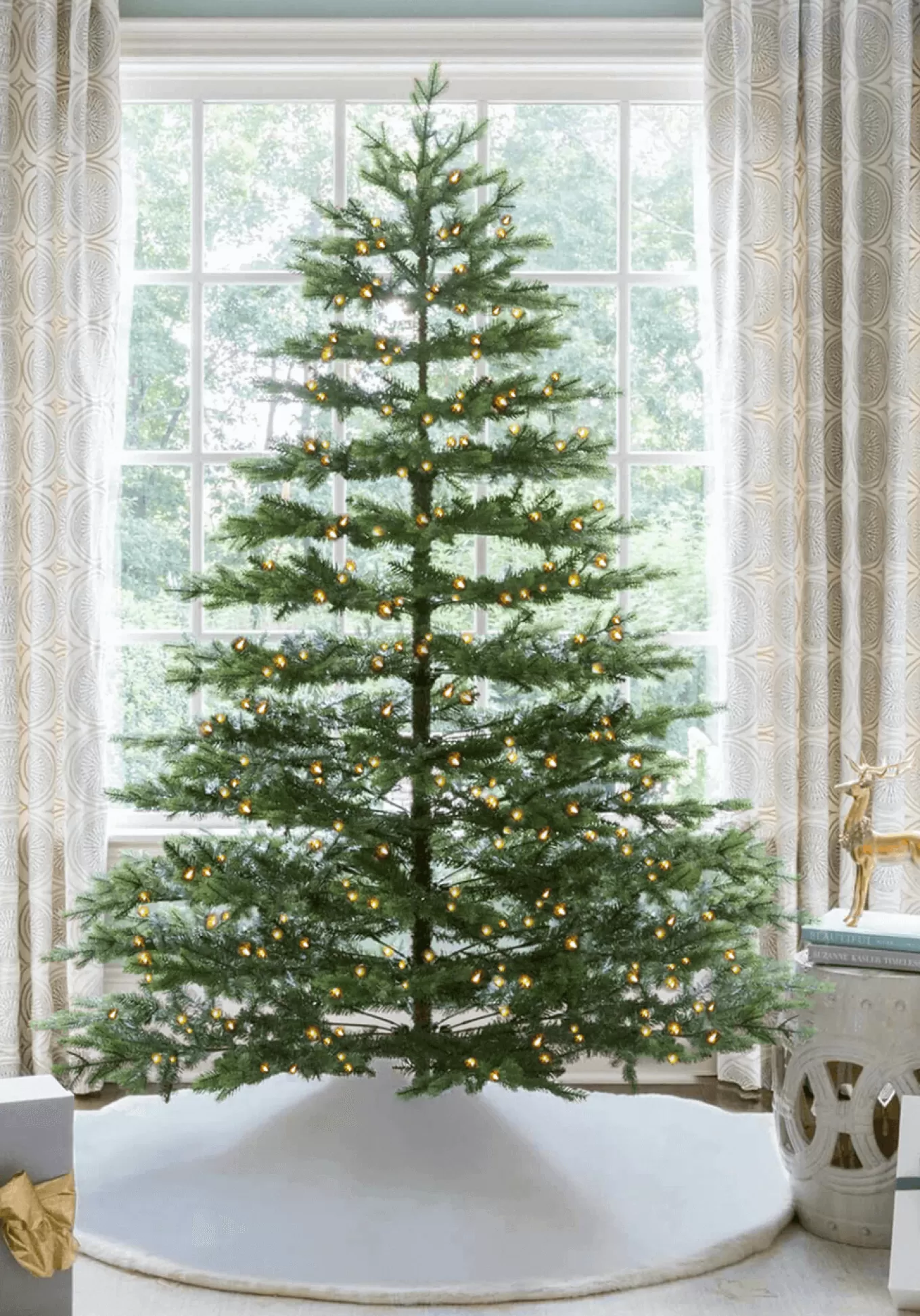 King Of Christmas 9' Rushmore Fir Artificial Christmas Tree 1000 Warm White LED Lights- Realistic | Pre-Lit