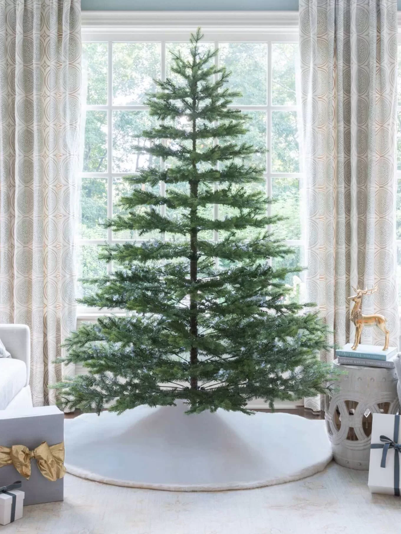 King Of Christmas 9' Rushmore Fir Artificial Christmas Tree 1000 Warm White LED Lights- Realistic | Pre-Lit