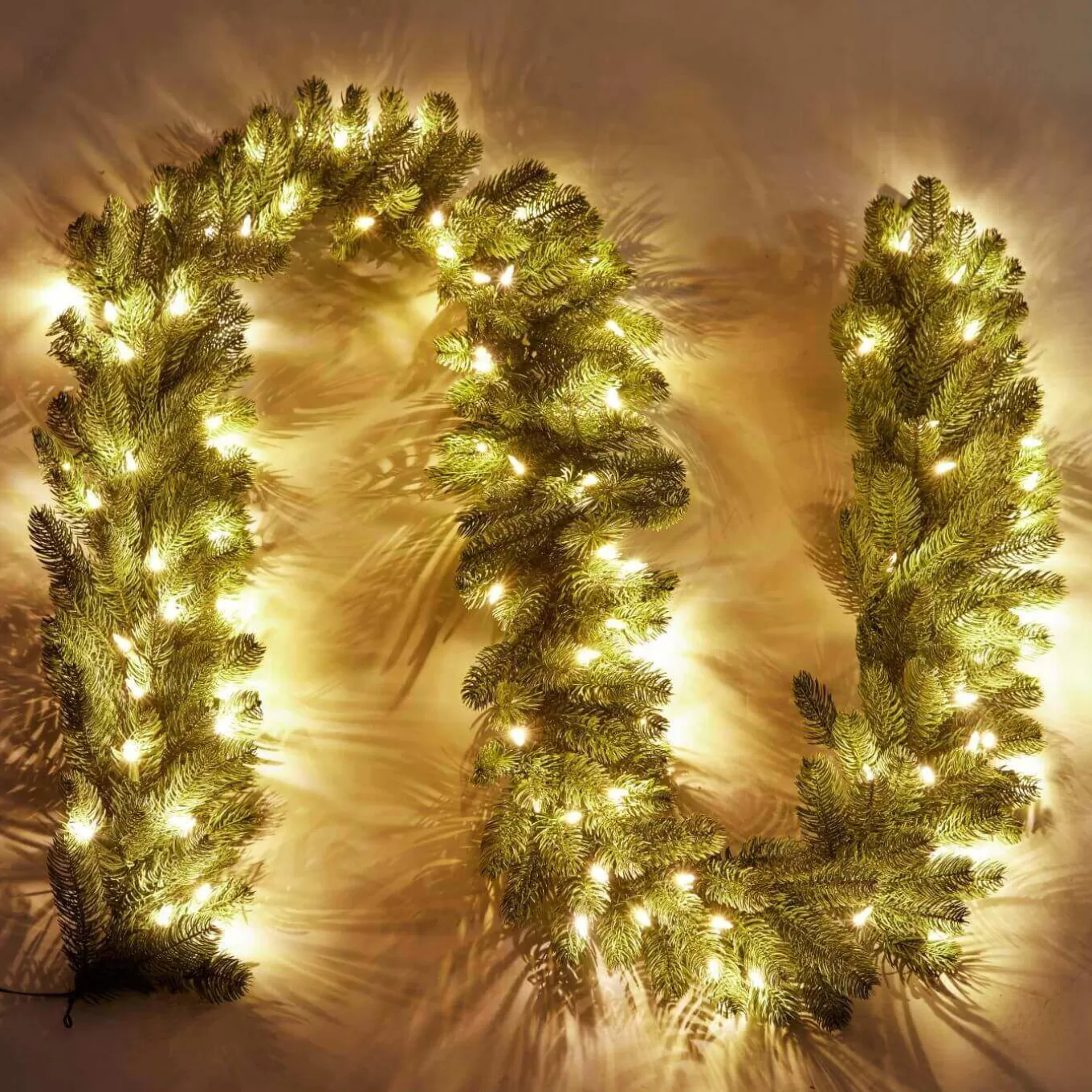 King Of Christmas 9' X 10" Royal Fir Garland With Warm White LED Lights (Battery Operated)- Garlands | 9' X 10"