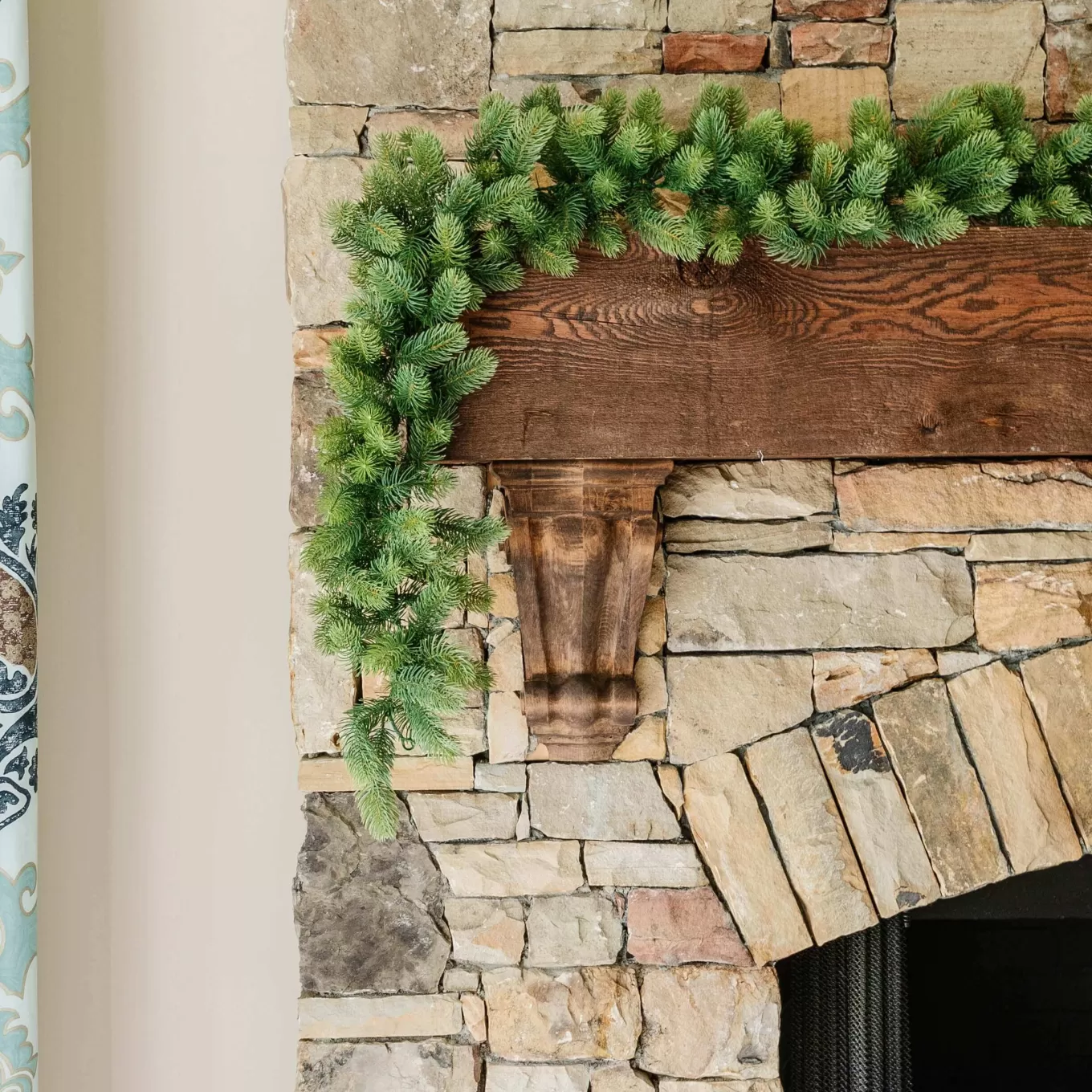 King Of Christmas 9' X 10" Royal Fir Garland With Warm White LED Lights (Plug Operated)- Garlands | Green