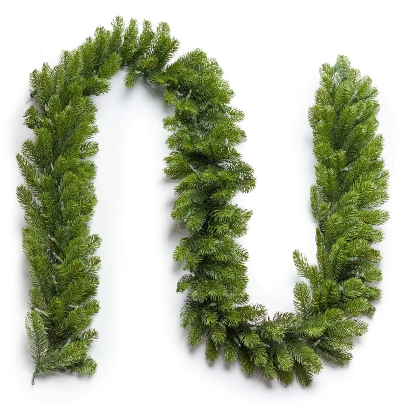 King Of Christmas 9' X 10" Royal Fir Garland With Warm White LED Lights (Plug Operated)- Garlands | Green