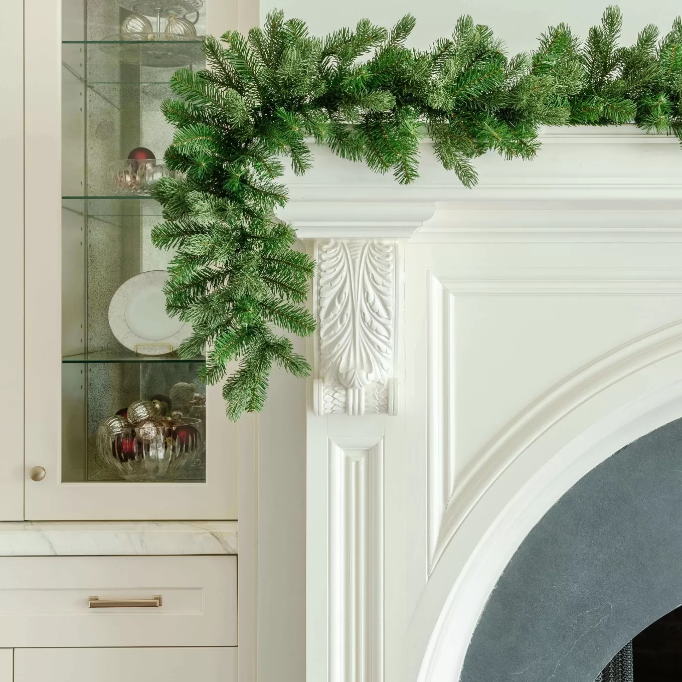 King Of Christmas 9' X 12" Cypress Spruce Garland With Warm White LED Lights (Plug Operated)- Garlands | Green