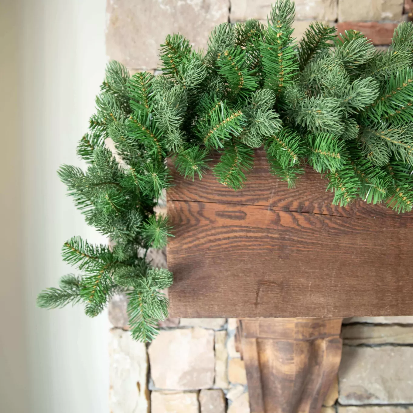 King Of Christmas 9' X 12" Cypress Spruce Garland With Warm White LED Lights (Plug Operated)- Garlands | Green