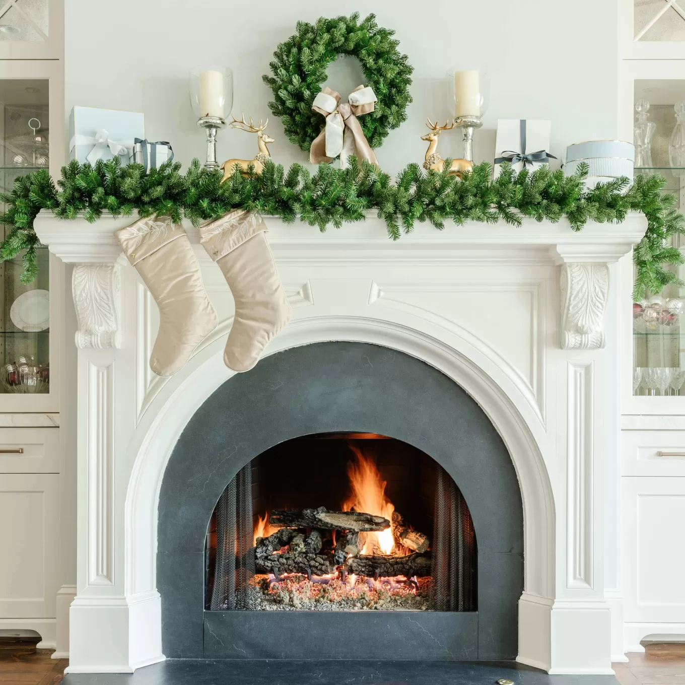 King Of Christmas 9' X 12" Cypress Spruce Garland With Warm White LED Lights (Plug Operated)- Garlands | Green