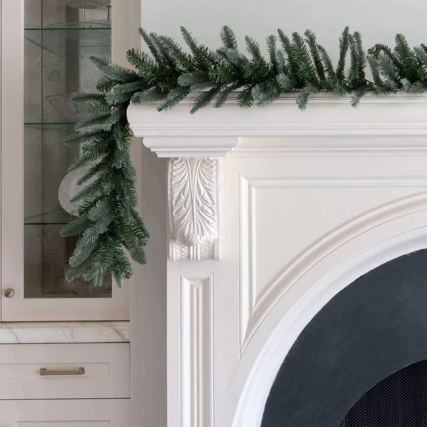 King Of Christmas 9' X 12" King Noble Fir Garland With Warm White LED Lights (Battery Operated)- Garlands | Green