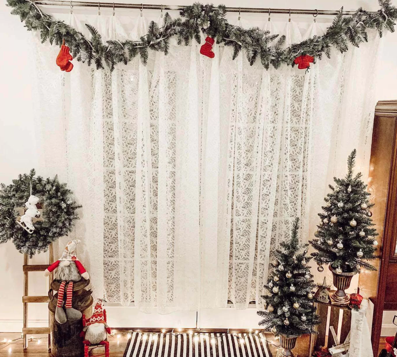 King Of Christmas 9' X 12" Tribeca Spruce Blue Garland With Warm White LED Lights (Plug Operated)- Garlands | Green