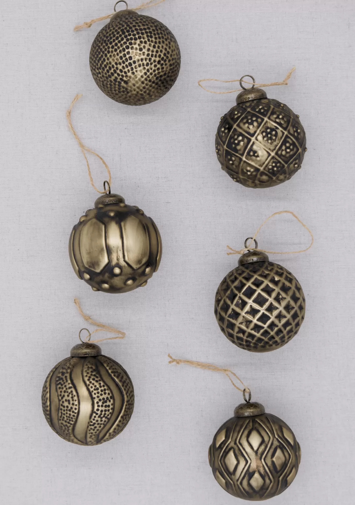 King Of Christmas Distressed Bronze Glass Ornament Set (6 Pack)- Ornaments