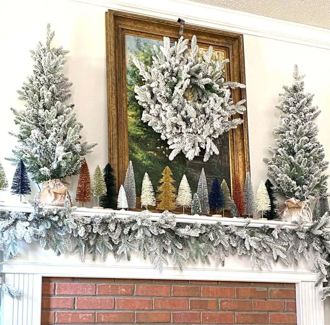 King Of Christmas Queen Flock® Collection 4-Piece Set With Warm White LED Lights (Plug Or Battery Operated)- Sets | Flocked
