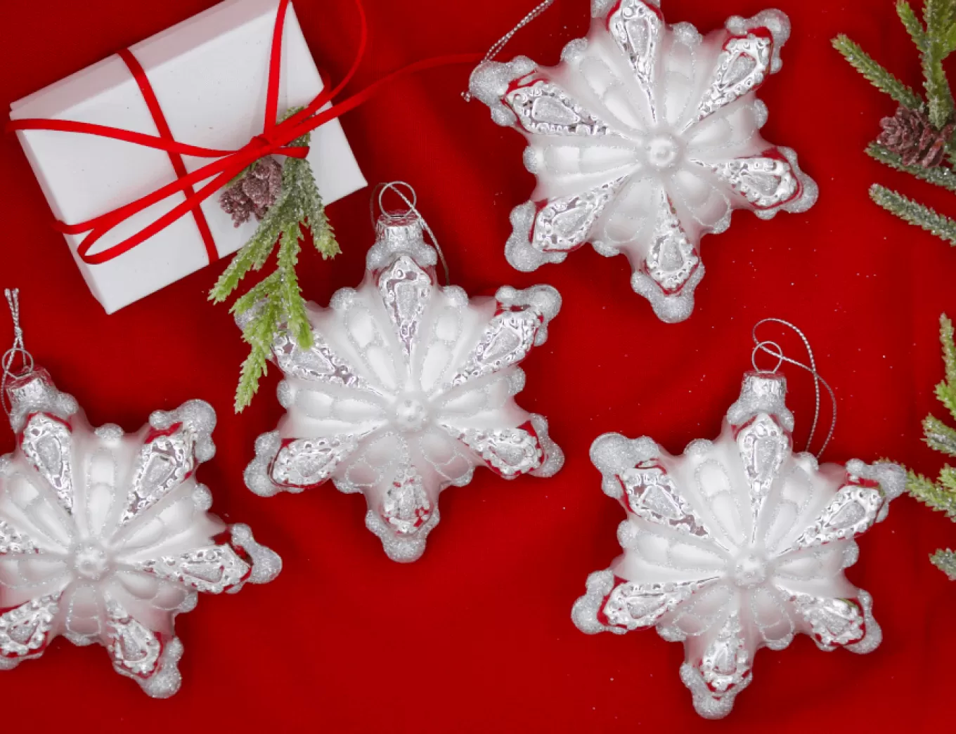 King Of Christmas Snowflake Glass Ornament (4 Pack)- Ornaments | 4 Pack