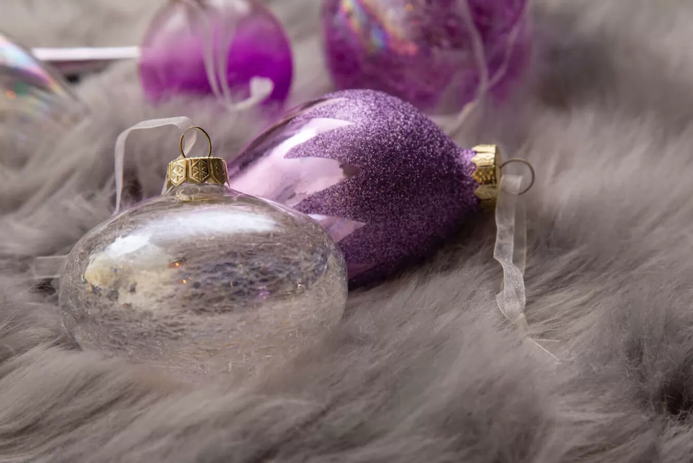 King Of Christmas Sweet 30-Piece Glass Ornament Set (Pink - Purple) Limited Edition- Ornaments | 30 Pack
